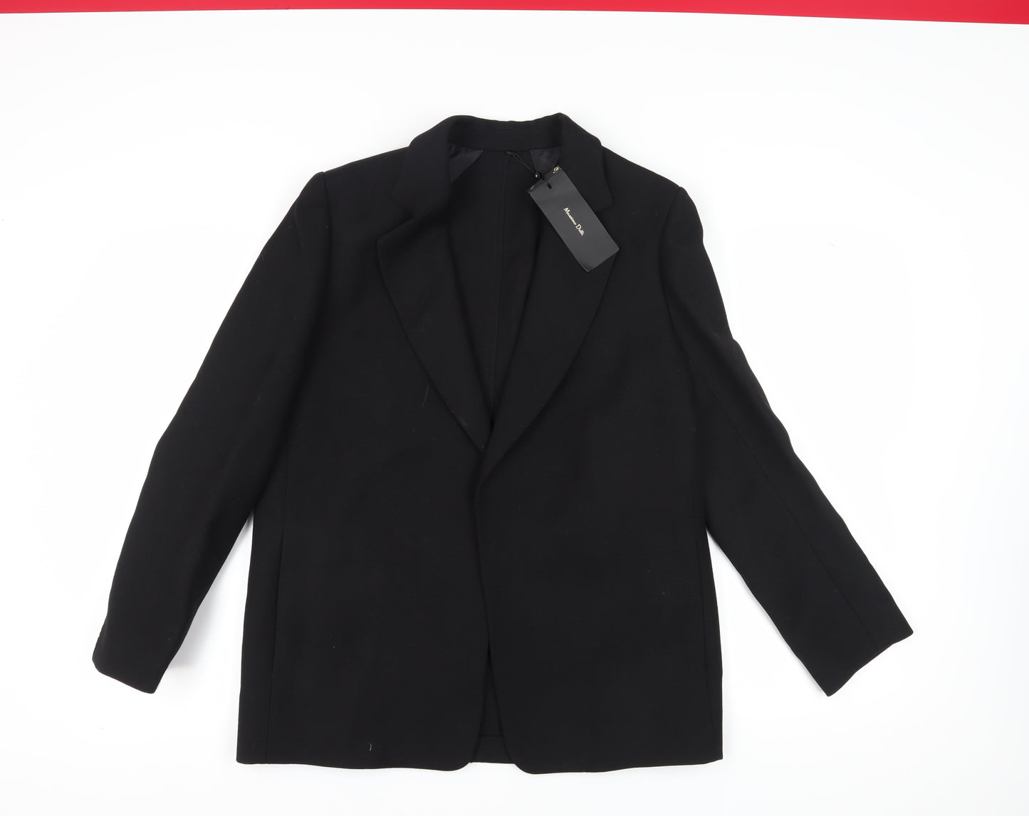 Massimo Dutti Women's Black Wool Blazer, Size 12, Regular Fit