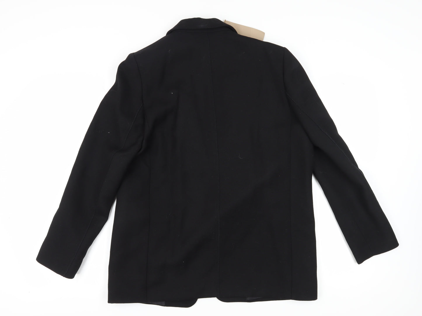 Massimo Dutti Women's Black Wool Blazer, Size 12, Regular Fit