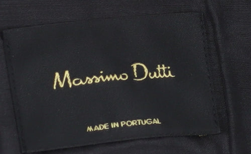 Massimo Dutti Women's Black Wool Blazer, Size 12, Regular Fit