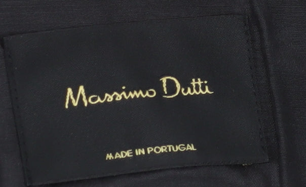 Massimo Dutti Women's Black Wool Blazer, Size 12, Regular Fit