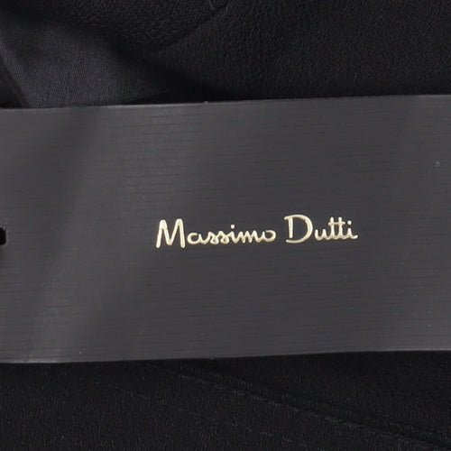Massimo Dutti Women's Black Wool Blazer, Size 12, Regular Fit