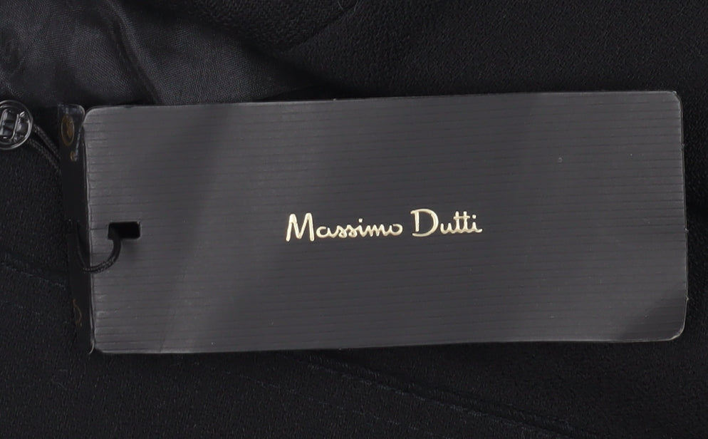 Massimo Dutti Women's Black Wool Blazer, Size 12, Regular Fit