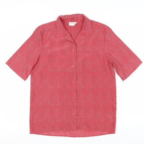 Viyella Women's Red Polka Dot Button-Up Shirt Size 14
