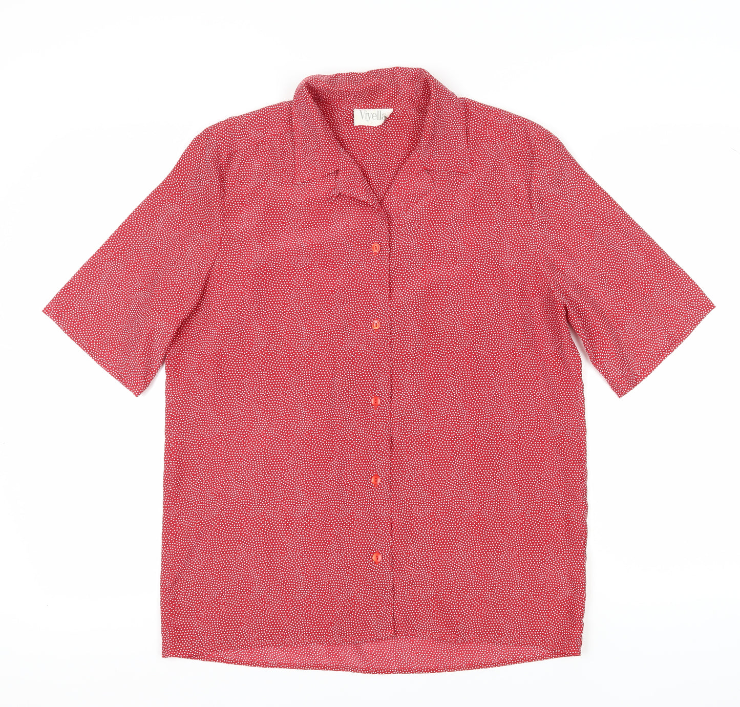 Viyella Women's Red Polka Dot Button-Up Shirt Size 14