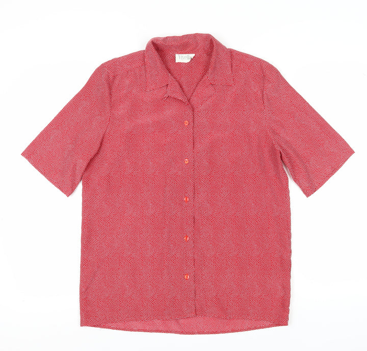 Viyella Women's Red Polka Dot Button-Up Shirt Size 14
