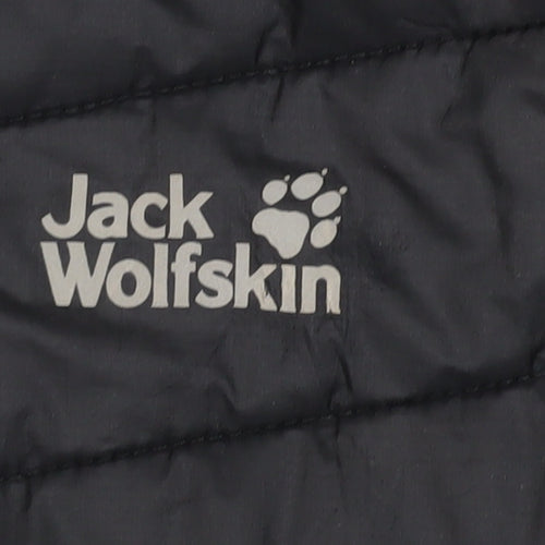 Jack Wolfskin Boys Black Puffer Jacket 8-9Yrs Hooded