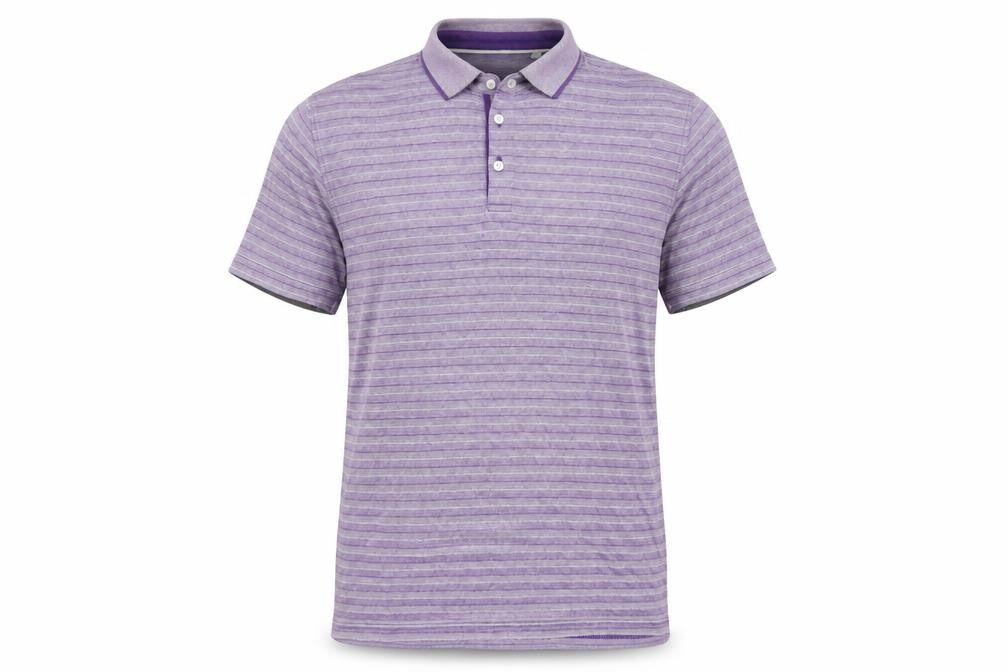Jeff Banks Men's Purple M Striped Short Sleeve Polo