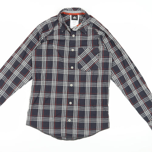 Adidas Men's Multicoloured XS Plaid Long Sleeve Shirt