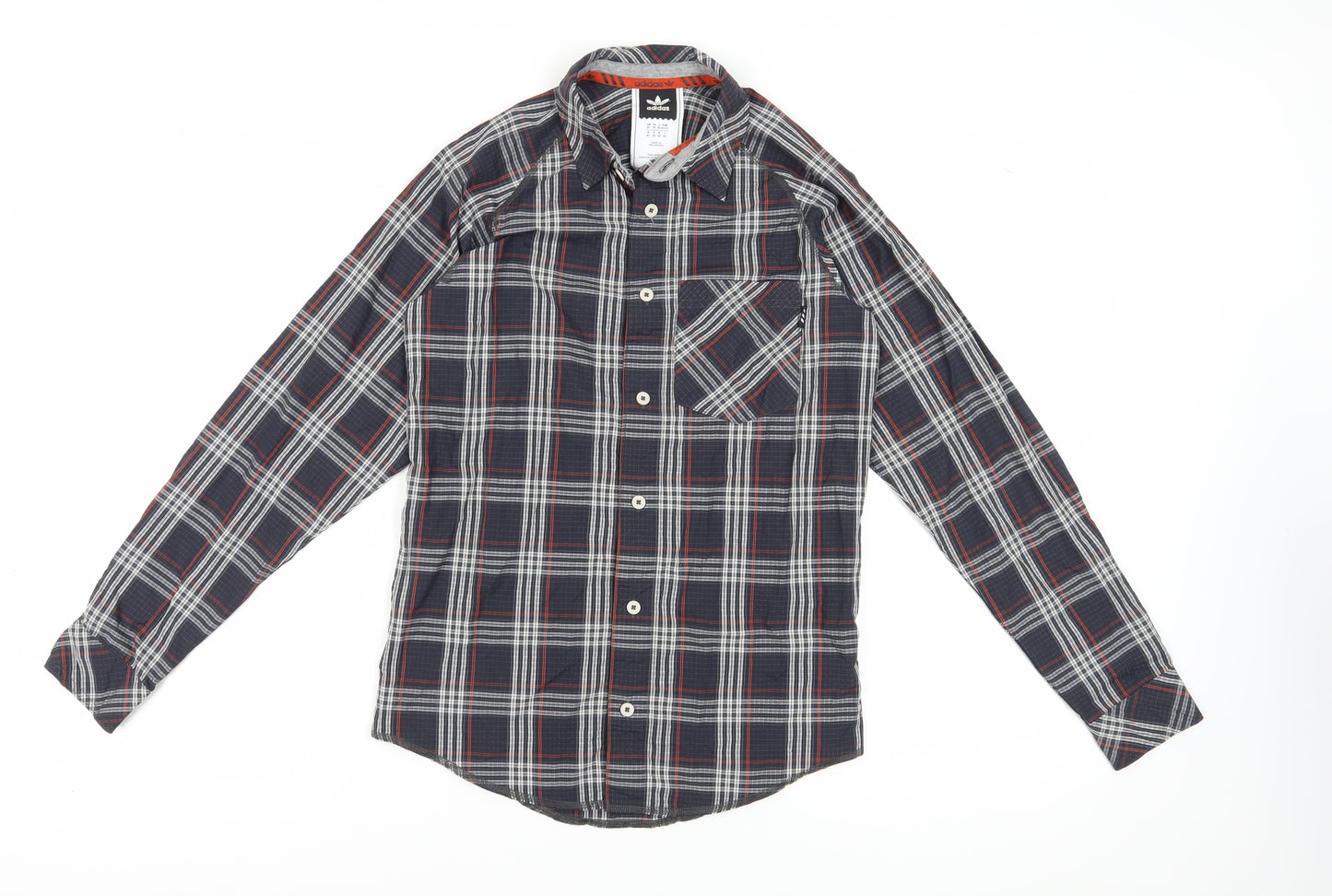 Adidas Men's Multicoloured XS Plaid Long Sleeve Shirt