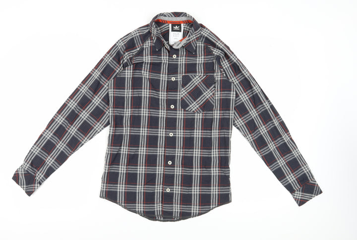 Adidas Men's Multicoloured XS Plaid Long Sleeve Shirt
