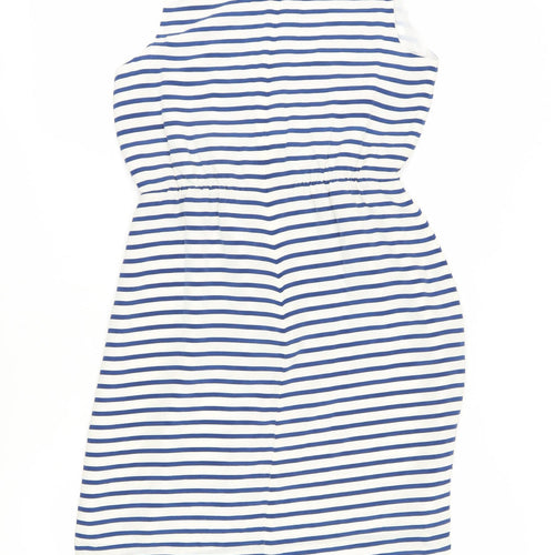 J.Crew Women's Blue Striped Silk Sheath Dress Size 6