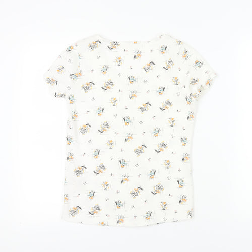 Fat Face Women’s White Floral Button-Up Shirt Size 6