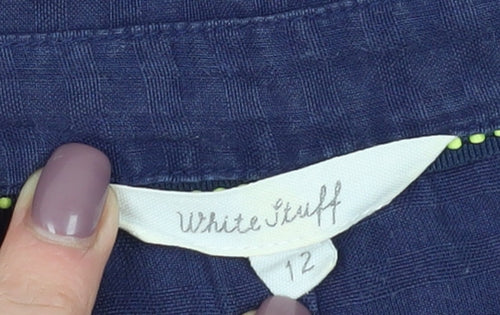 White Stuff Women’s Blue Collared Sleeveless Blouse