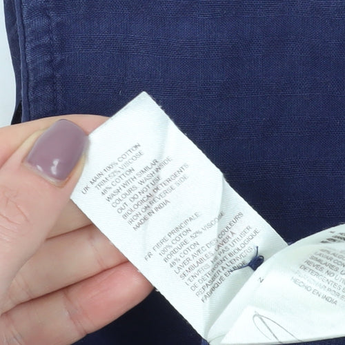 White Stuff Women’s Blue Collared Sleeveless Blouse