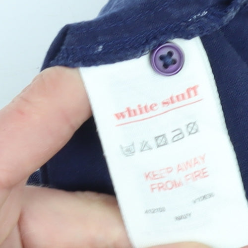 White Stuff Women’s Blue Collared Sleeveless Blouse