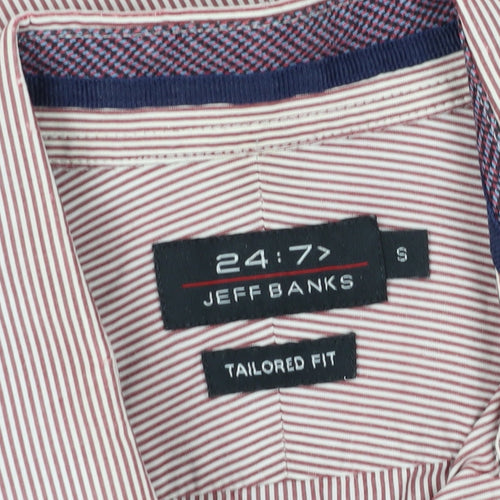 Jeff Banks Striped Mens Slim Fit Red Shirt Small