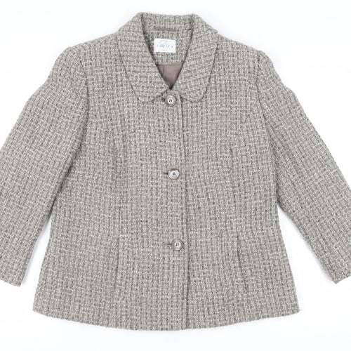 Eastex Women's Grey Check Blazer, Size 14, Classic Fit