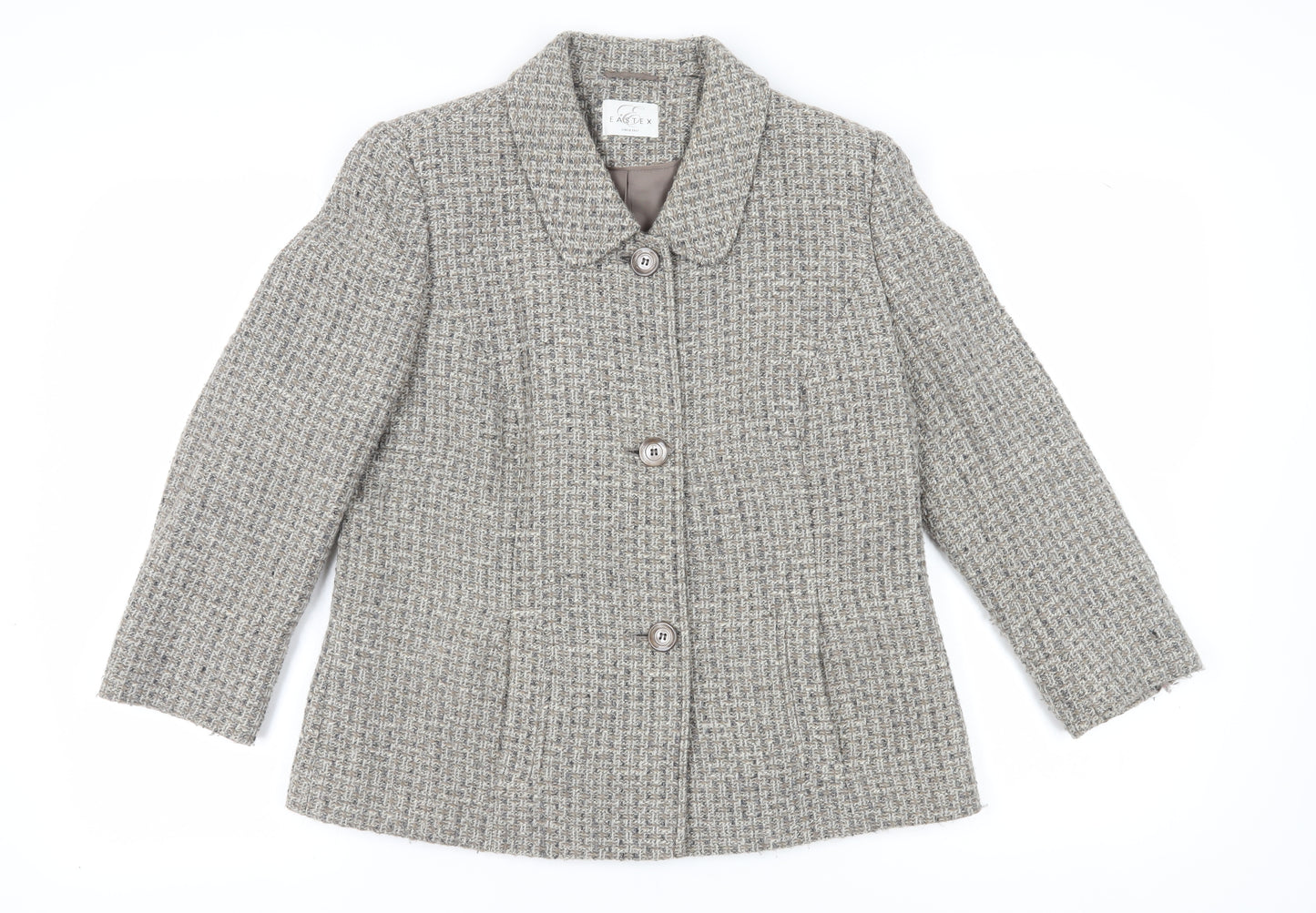 Eastex Women's Grey Check Blazer, Size 14, Classic Fit