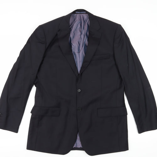 Pierre Cardin Men's Black Wool Blazer 38 REG Formal