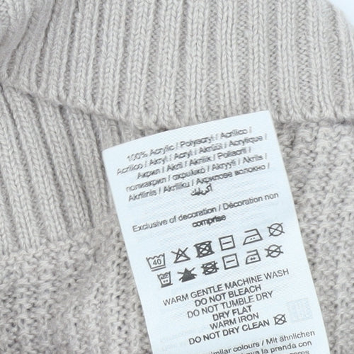 Jack & Jones Unisex Kids Beige Roll Neck Jumper Size 12