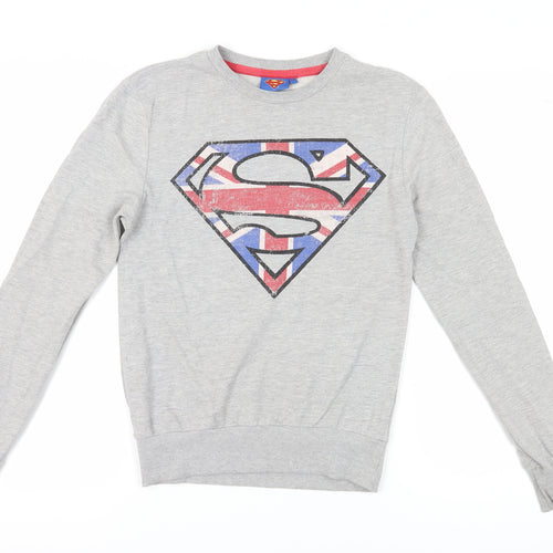Superman Grey Logo Pullover Sweatshirt XS Men's