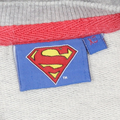Superman Grey Logo Pullover Sweatshirt XS Men's