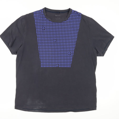DKNY Black Unisex T-Shirt L Casual Short Sleeve Classic