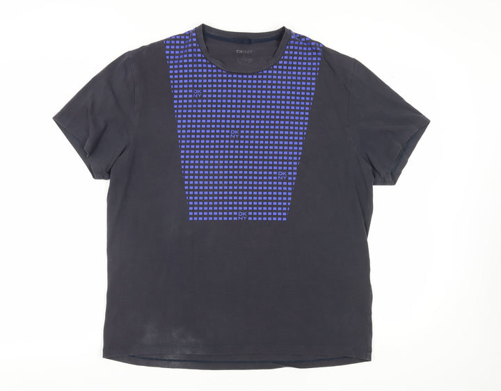 DKNY Black Unisex T-Shirt L Casual Short Sleeve Classic