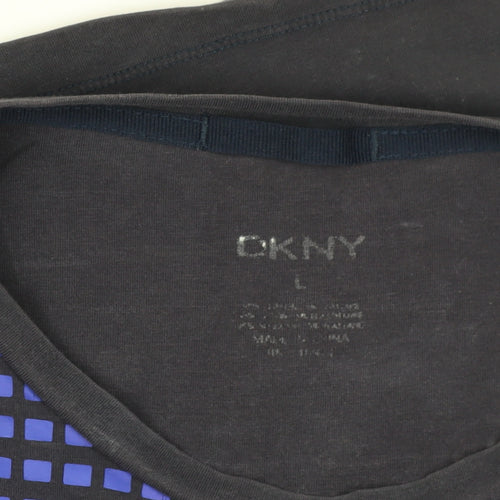 DKNY Black Unisex T-Shirt L Casual Short Sleeve Classic