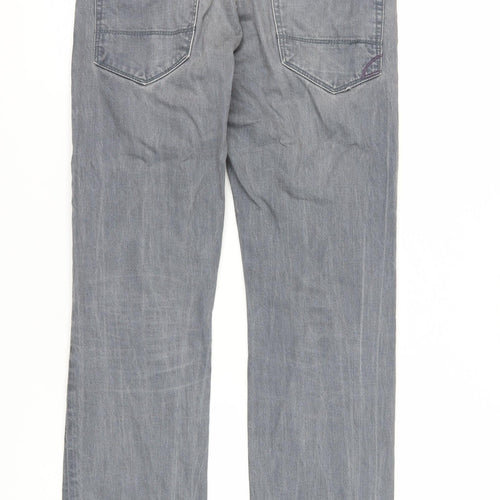 Jeff Banks Mens Grey Straight Jeans Size 30