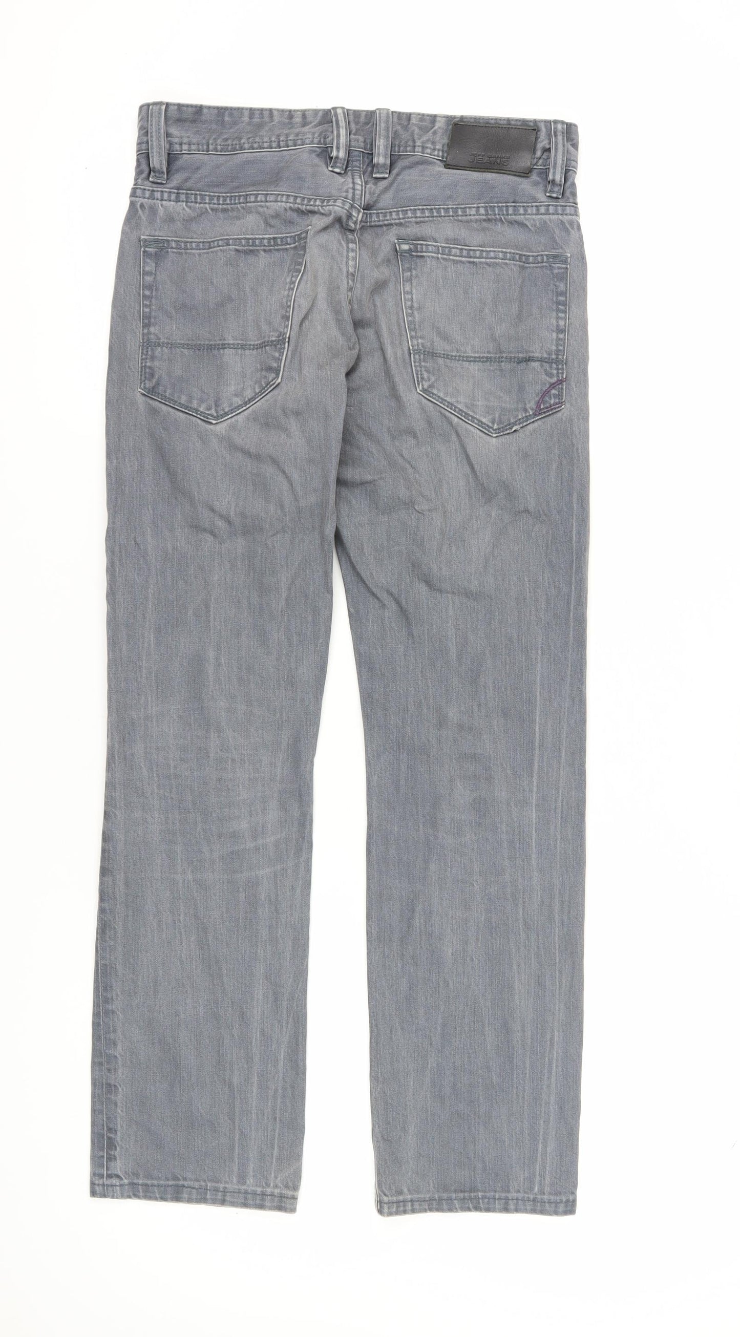 Jeff Banks Mens Grey Straight Jeans Size 30