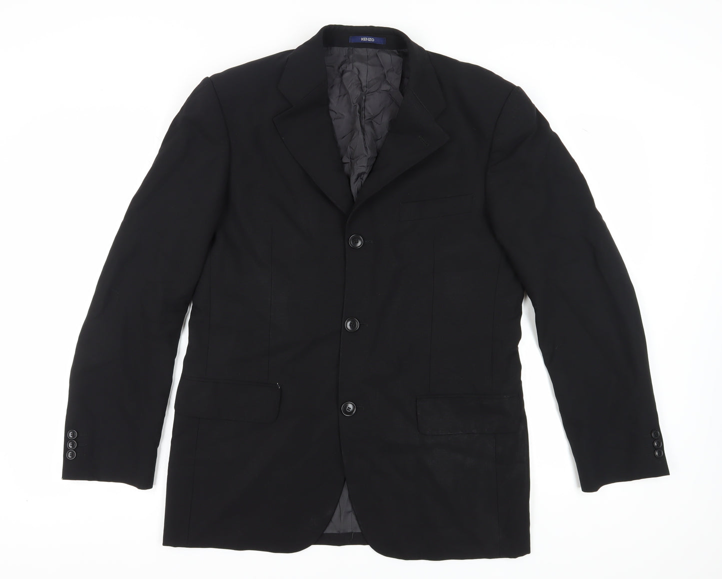 Kenzo Men's Black Blazer Size 38 Wool