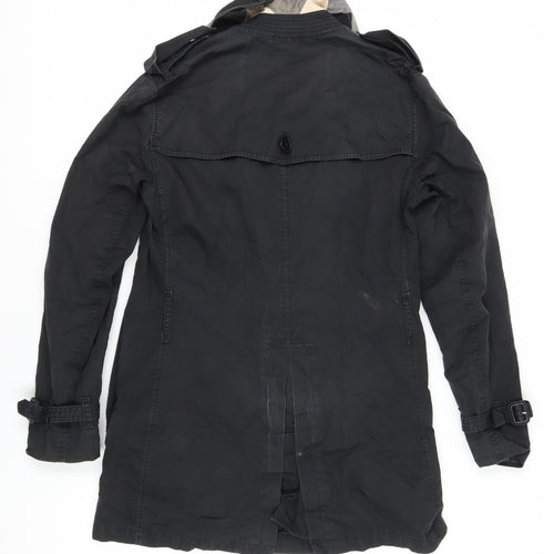 Burberry Brit Women's Black Trench Coat Size S Classic Style