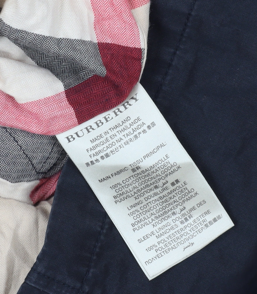 Burberry Brit Women's Black Trench Coat Size S Classic Style