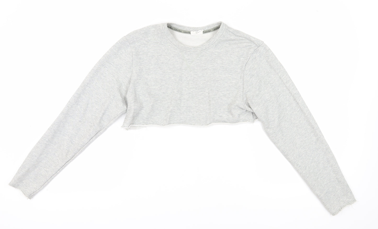 Calvin Klein Women's Grey Cropped Sweatshirt S