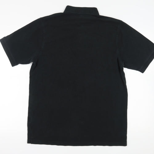 Burberry Men's Black Polo Shirt - Size L Classic Style
