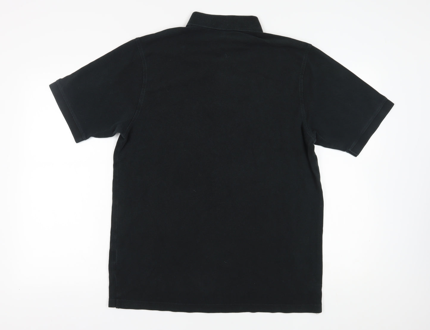 Burberry Men's Black Polo Shirt - Size L Classic Style