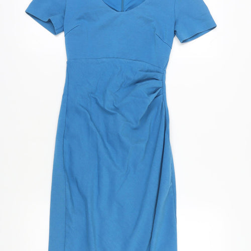 Boden Women's Blue Sheath Dress Size 4 Short Sleeve