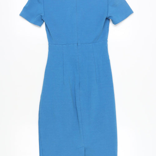 Boden Women's Blue Sheath Dress Size 4 Short Sleeve