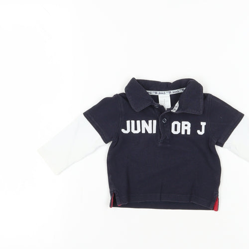 Jasper Conran Unisex Baby Polo Black 3-6 Mths Cotton Casual