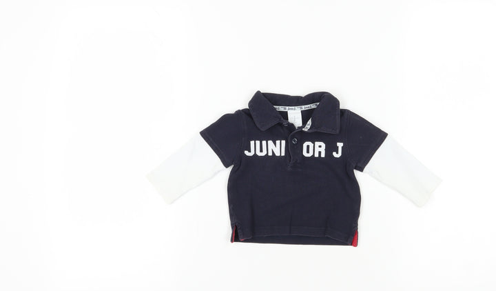 Jasper Conran Unisex Baby Polo Black 3-6 Mths Cotton Casual