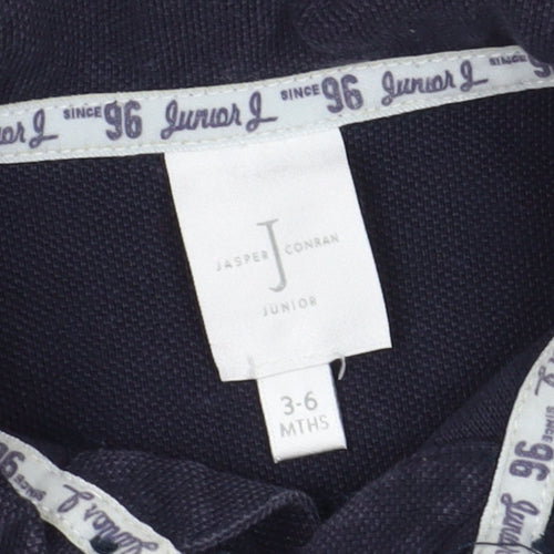 Jasper Conran Unisex Baby Polo Black 3-6 Mths Cotton Casual