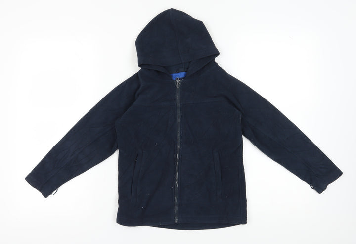 Peter Storm Girls Blue Fleece Jacket, Hooded, Size 7-8 Years
