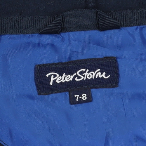 Peter Storm Girls Blue Fleece Jacket, Hooded, Size 7-8 Years