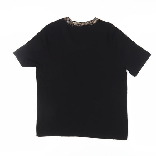 Eastex Women's Black Beaded Knit Top Size 12