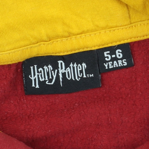 Harry Potter Girls Red Hoodie 5-6 Years Gryffindor Pullover