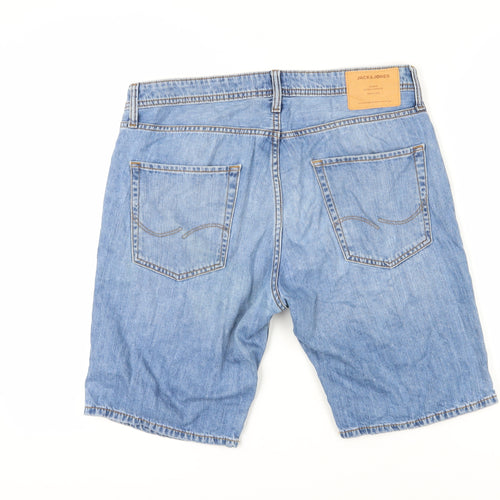Jack & Jones Men's Blue Denim Shorts, L, Casual