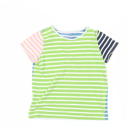 Mini Boden Girls Multicoloured Striped T-Shirt, 6-7 Years, Crew Neck