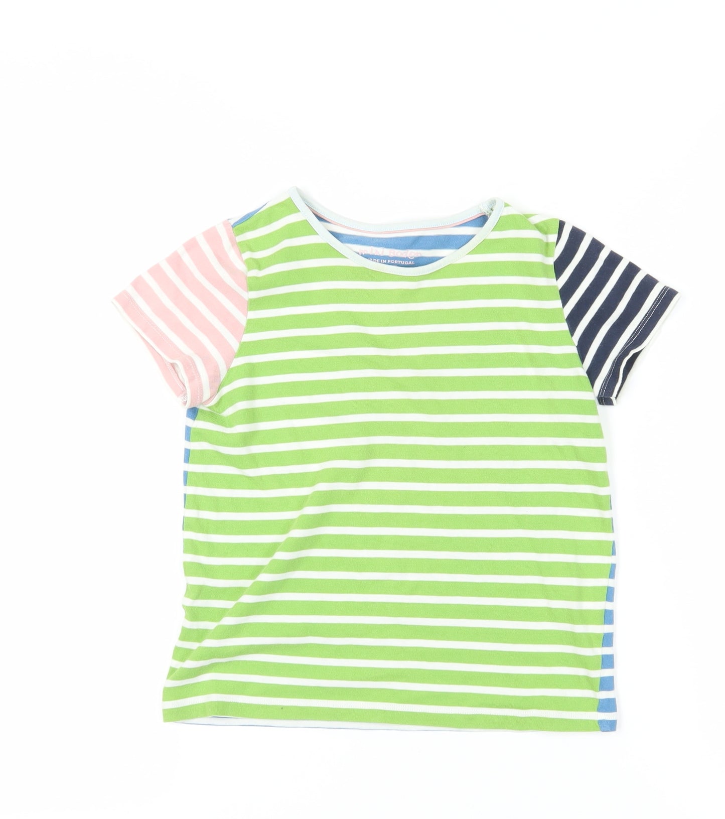 Mini Boden Girls Multicoloured Striped T-Shirt, 6-7 Years, Crew Neck