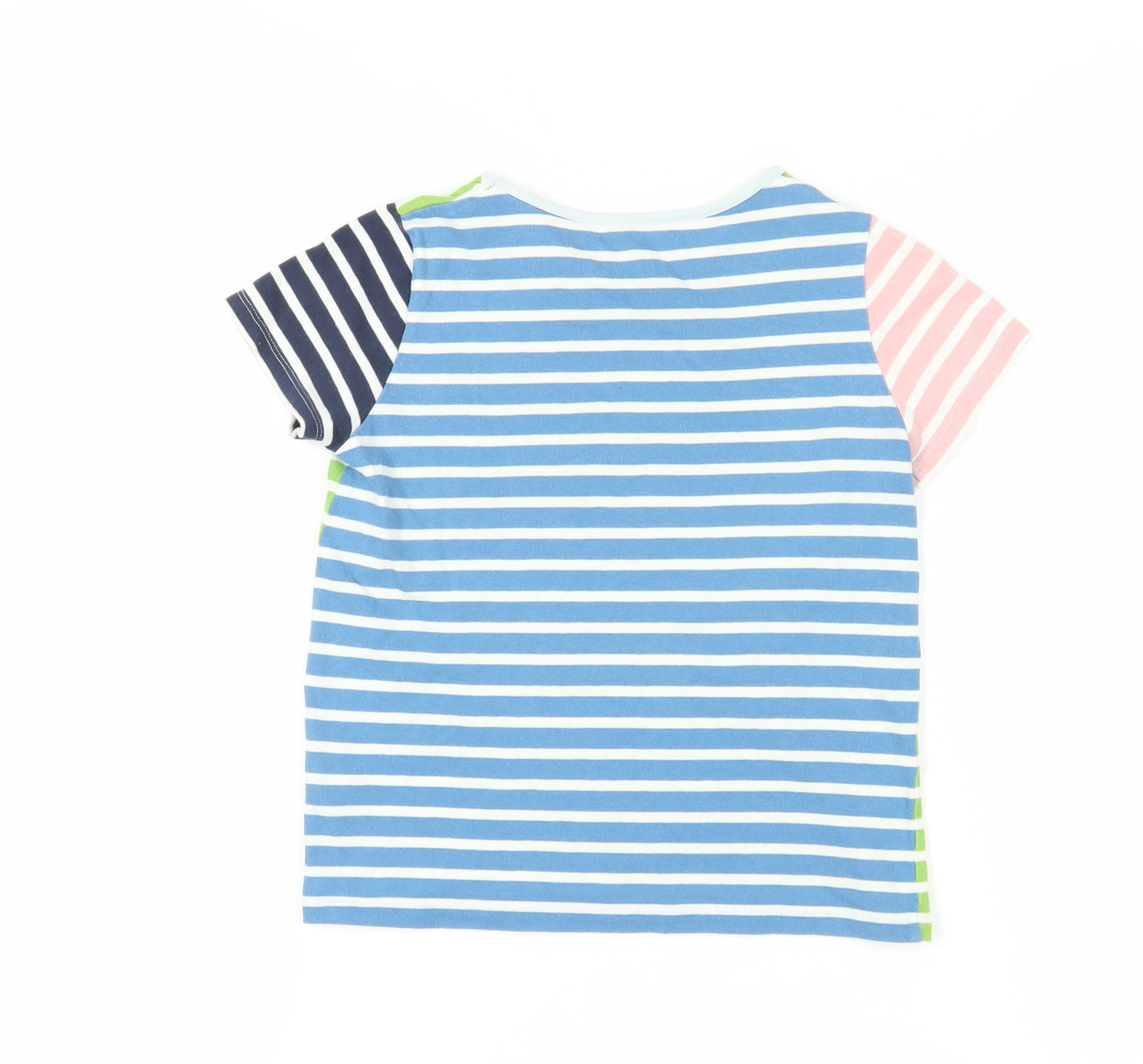 Mini Boden Girls Multicoloured Striped T-Shirt, 6-7 Years, Crew Neck